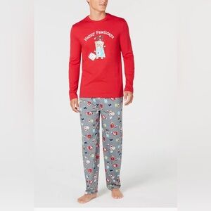 Christmas Menś Pajama Set  Happy Pawlidays Size S